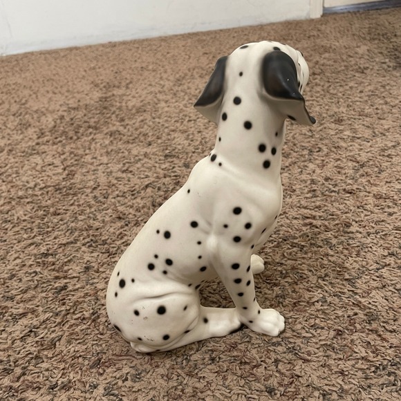 Vintage Ceramic Dalmatian Dog Figurine  Puppy Statue Black White Spotted READ - Picture 3 of 6